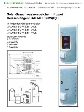 GALMET SGW(S)B - Heizerschwaben