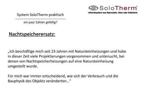 Solotherm Naturstein-Infrarotheizungen - SBWW