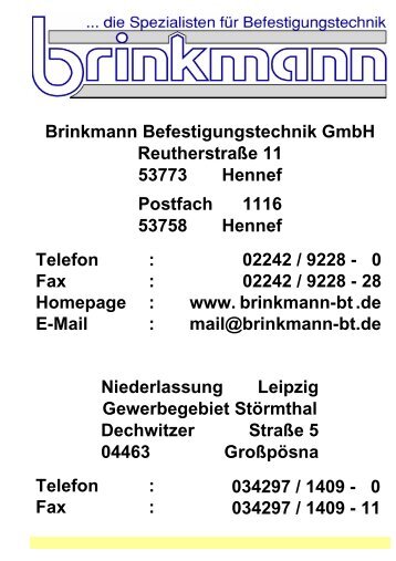 Brinkmann Befestigungstechnik GmbH