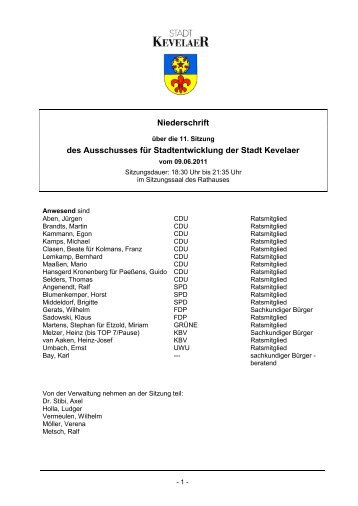 StEA 2011-06-09 NS.pdf - Stadt Kevelaer