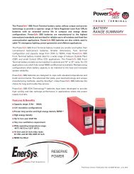 SBS Front Terminal battery series utilizes unique - EnerSys