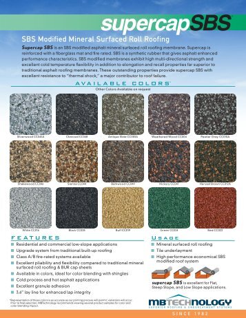 SBS Modified Mineral Surfaced Roll Roofing - MB Technology