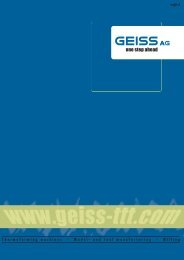 Thermoforming machines - Model- and tool manufacturing ... - Geiss