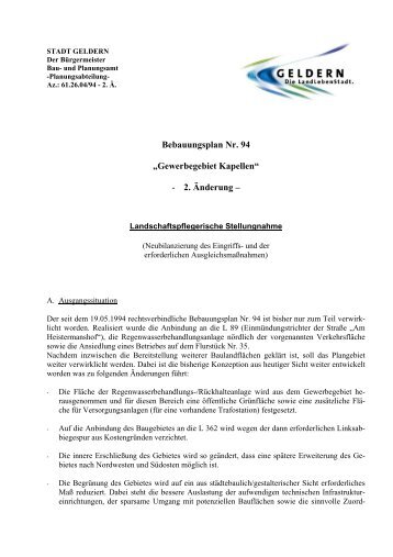 Landschaftspflegerische Stellungnahme zum ... - Stadt Geldern