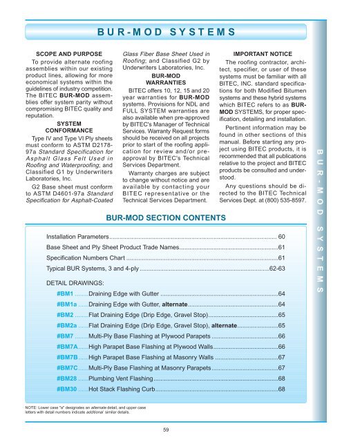 Roofing Material Specifications and Details - BITEC, Bitumen ...