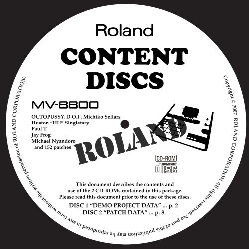 DISC 1 “DEMO PROJECT DATA” - Roland