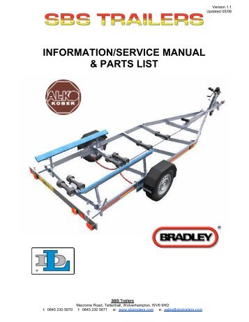 INFORMATION/SERVICE MANUAL & PARTS LIST - Boat Trailers