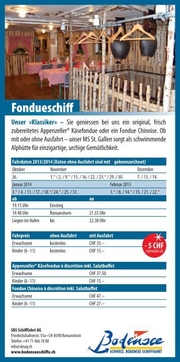 Flyer Fondueschiff