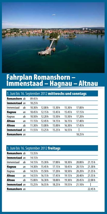 Flyer Fahrplan Romanshorn - Immenstaad