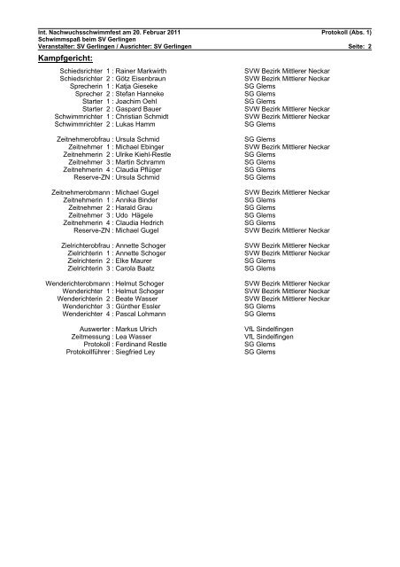 Protokoll - Abteilung SchwimmSport des TV Bad Mergentheim ...