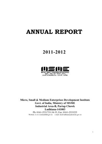 Annual Progess Report (2011-12) - MSME-DI Ludhiana