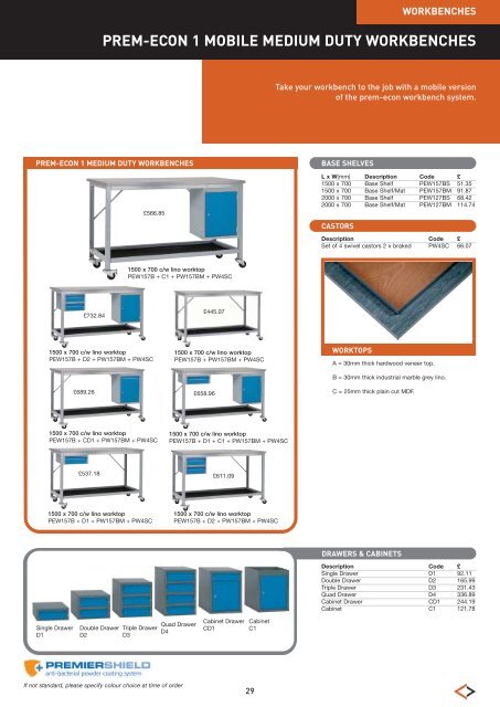 premier 1 workbench range - James Bedford and Co