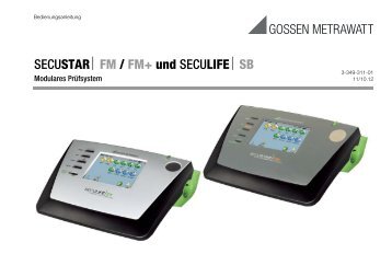 SECUSTAR FM / FM+ und SECULIFE SB - Gossen-Metrawatt