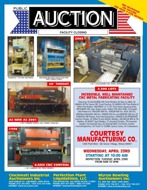 courtesy manufacturing co. - Cincinnati Industrial Auctioneers, Inc.