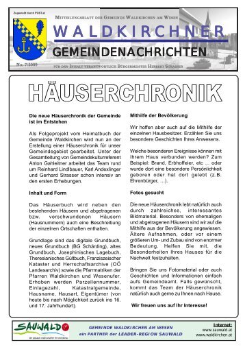 WALDKIRCHNER GEMEINDENACHRICHTEN - Waldkirchen am ...