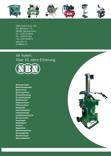 Elektromaschinen – Druckluftanlagen - SBN Neuenkirchen