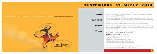 Australians at MIPTV 2010 (PDF 2MB) - Screen Australia
