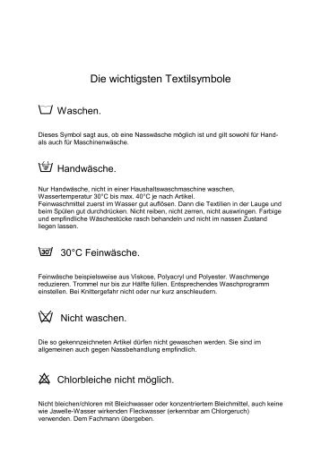 Die wichtigsten Textilsymbole