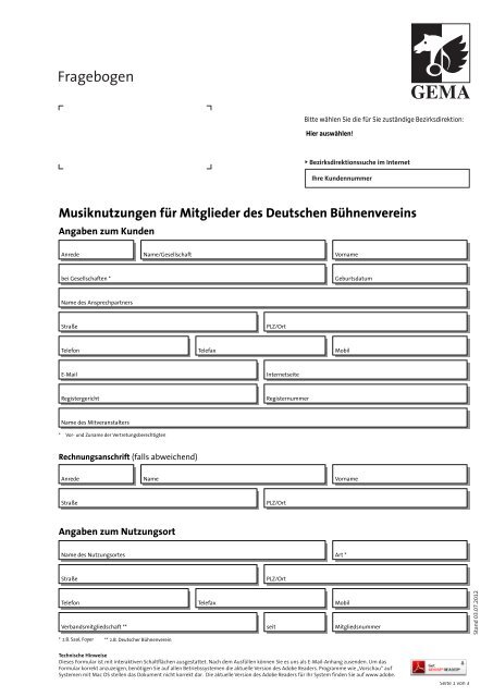 Musiknutzungen für Mitglieder des Deutschen Bühnenvereins