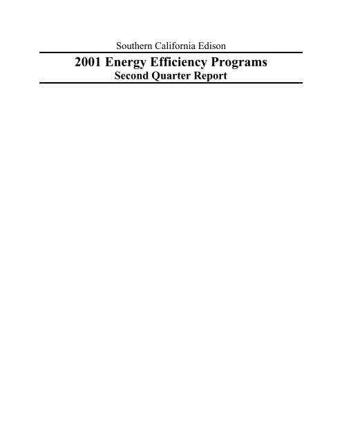 2001 Energy Efficiency Programs - Southern California Edison