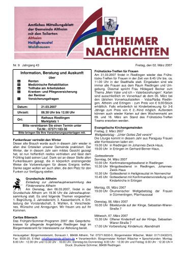 Information, Beratung und Auskunft - Gemeinde Altheim