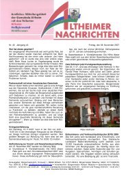 Nr. 45 Jahrgang 43 Freitag, den 09. November - Gemeinde Altheim