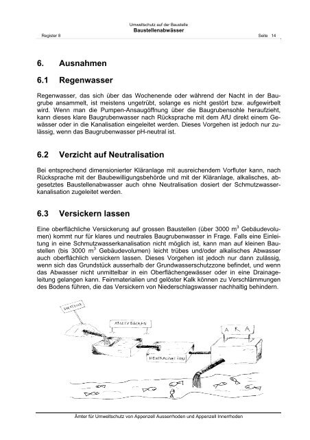 Merkblatt Baustellenabwässer (AfU AR/AI) (PDF, 16 Seiten