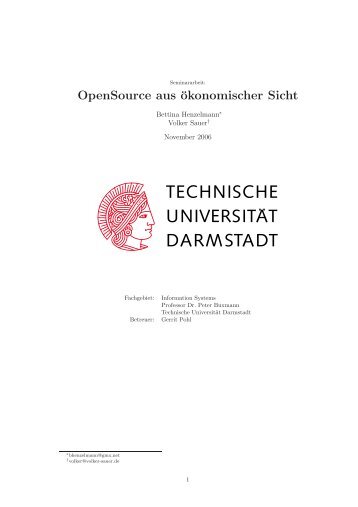 OpenSource aus ökonomischer Sicht - Volker Sauer IT Beratung