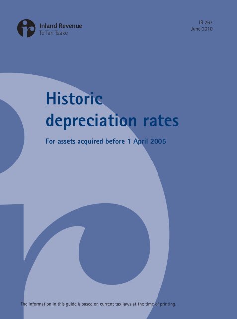 Historic depreciation rates - Inland Revenue Department