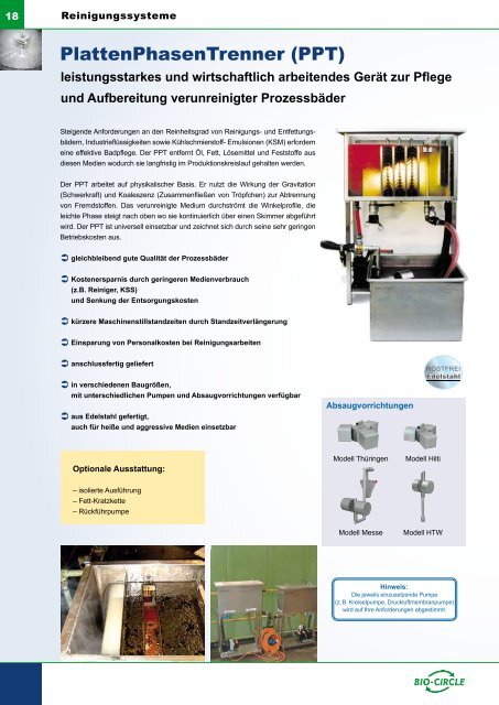 Reinigungssysteme-Katalog (pdf) - Bio-Circle