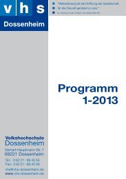 Programm 1-2013 - vhs Dossenheim