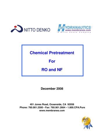 Chemical Pretreatment For RO and NF - Hydranautics