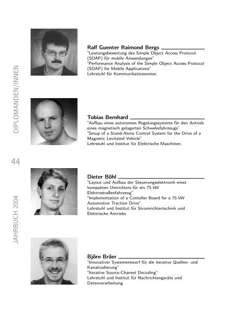 absolventenjahrbuch 2004 - Tag der Elektrotechnik und ...