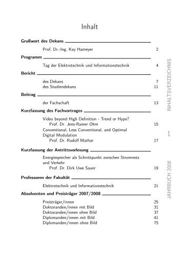 Jahrbuch 2008 - Tag der Elektrotechnik und Informationstechnik 2012