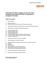 Information for Behr suppliers on the use of the container pool ...