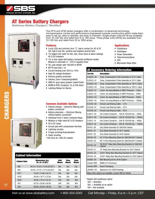 2012 STATIONARY PRODUCT CATALOG - Sbsbattery.com