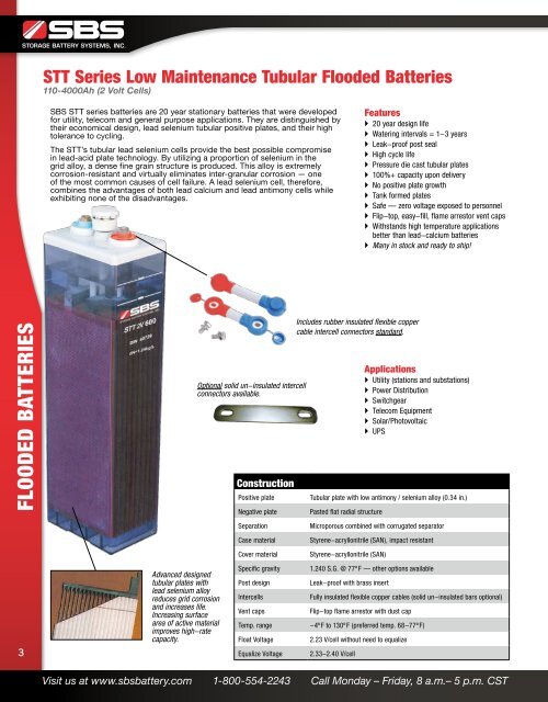 2012 STATIONARY PRODUCT CATALOG - Sbsbattery.com