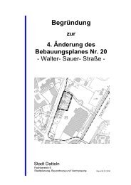 Begründung zur 4. Änderung des Bebauungsplanes Nr. 20 - Datteln