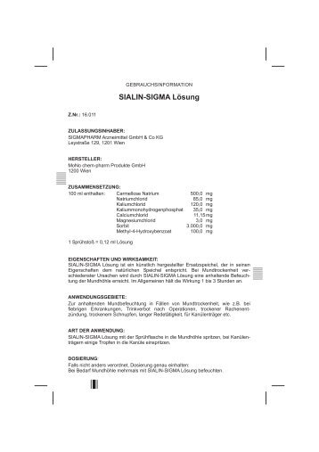 Sialin-Sigma Lösung SIAL-0115... - Sigmapharm