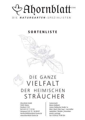 Sortenliste 2012 - Ahornblatt GmbH