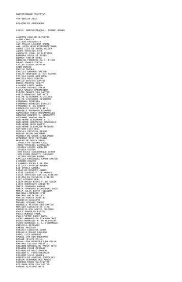 Aprovados UP 2010.txt - Bloco de notas - Jornal de Londrina