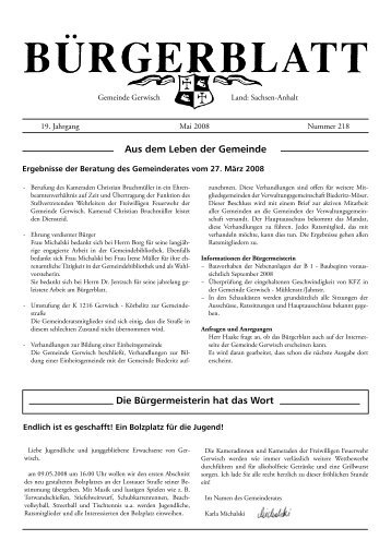 Ausgabe Mai 2008 - Gerwisch