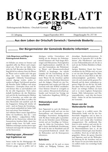 Ausgabe August/September 2011 - Gerwisch