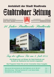 20 Jahre Stadtwerke Stadtroda GmbH