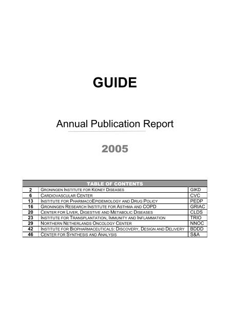 Annual Publication Report 2005 - Research Institute GUIDE