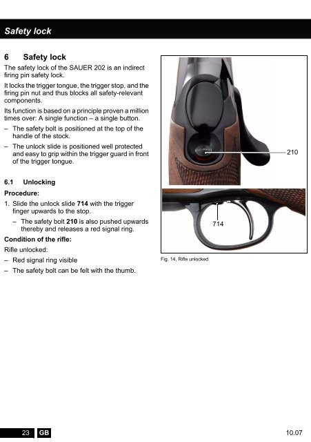 Operating and Safety Instructions - Sauer