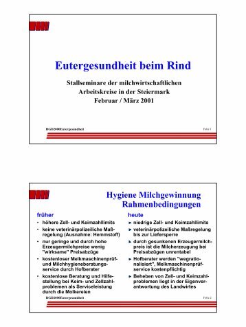 Eutergesundheit beim Rind - TGD