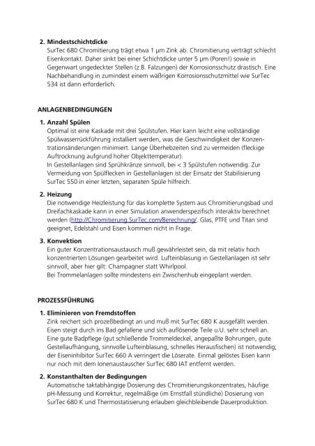 Checkliste Chromitierung (PDF-Datei, 84 KB) - Chromitierung - SurTec