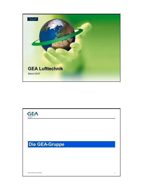 GEA Lufttechnik Die GEA-Gruppe