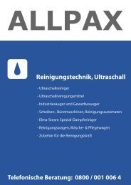Reinigungstechnik, Ultraschall - Allpax GmbH & Co. KG
